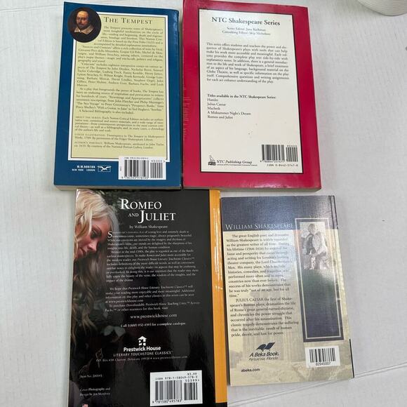 William Shakespeare Book Set Romeo Juliet The Tempest Othello Julius Cesar - Picture 3 of 16